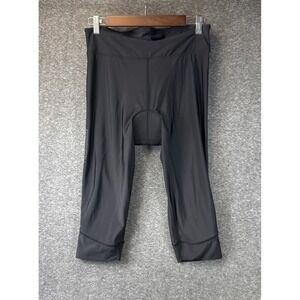 Garneau Cycling Capris Knickers Womens Large Black Padded Coolmax Silver Cropped